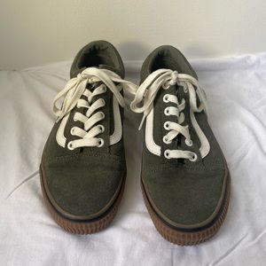 VANS Old Skool Shoes Olive Green Gumsole W 7/ M 5.5